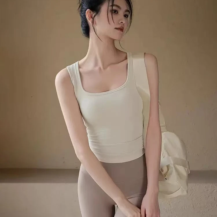 202带胸垫运动背心女外穿防震文胸普拉提训练上衣健身内衣瑜伽服