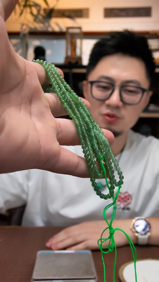 颈饰未镶嵌和田玉碧玉长串ZD4*配扣头多样性发一