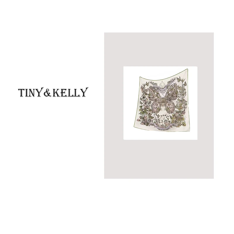 tiny&Kelly【春夏之雅】高奢欧洲数码渗透印斜纹绸围巾