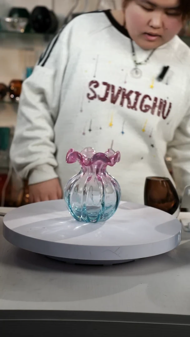 【闪购商品】琉璃【弘扬】高16轻奢琉璃花器微瑕福