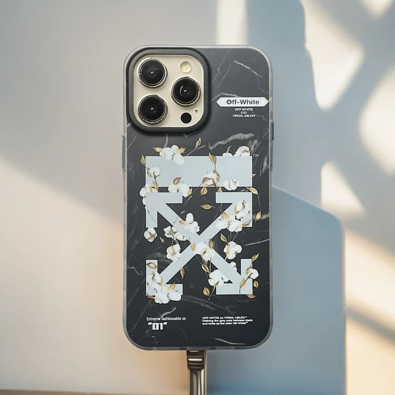 适用苹果手机壳潮牌iphone手机壳创意防摔全包个性小众情侣黑白