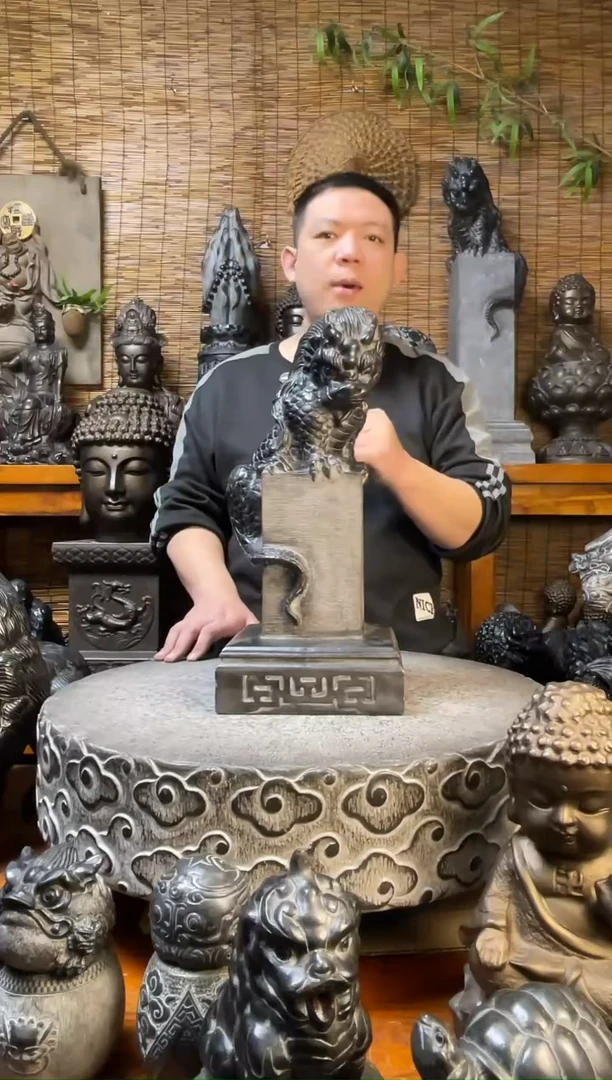 石材42吸水兽立柱天然青石雕刻