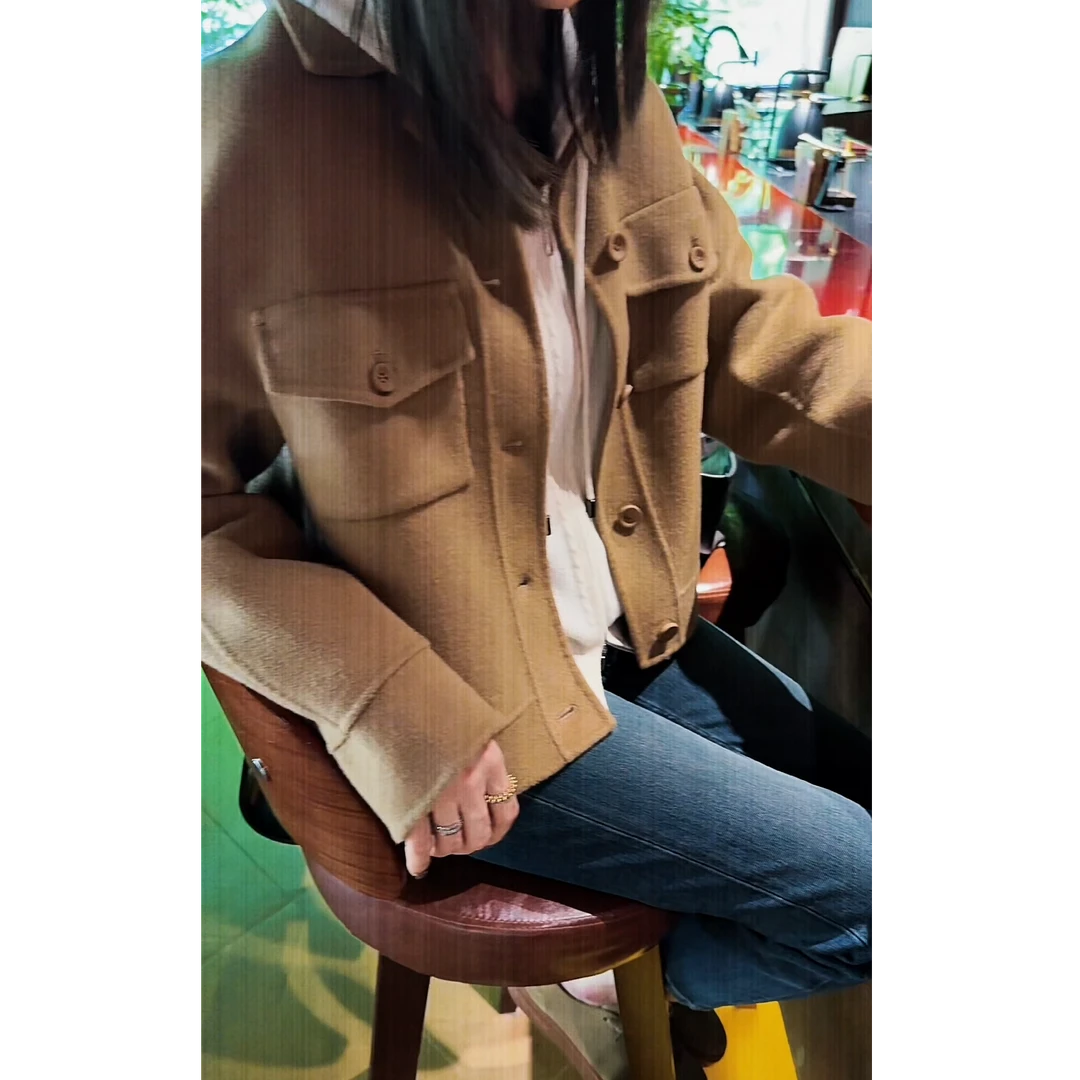 MAX绵羊毛短款外套 VGHZY56