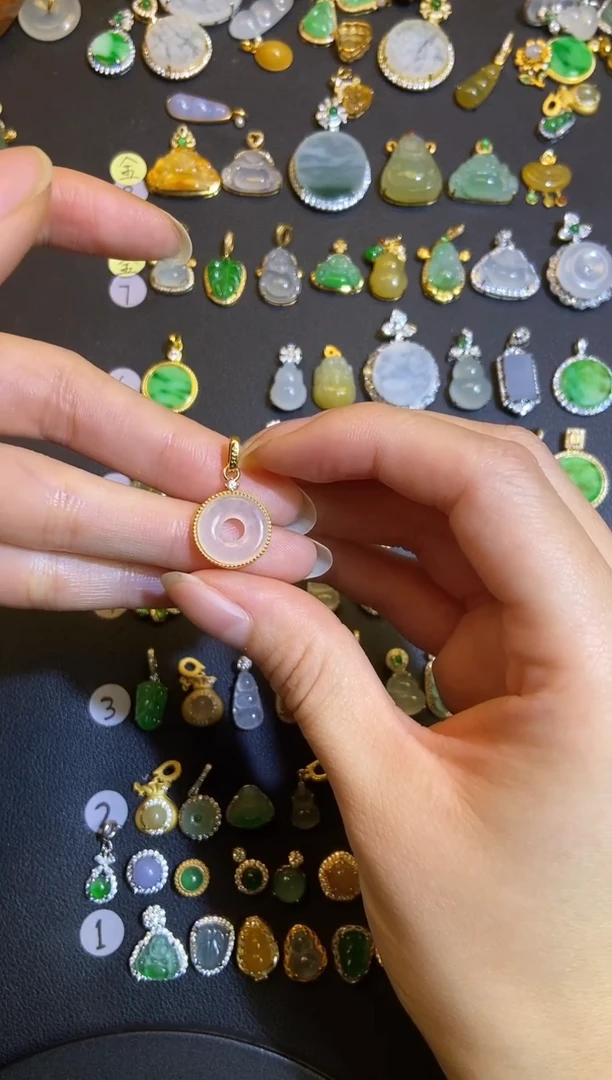 吊坠(不含链)银S925镶嵌翡翠1