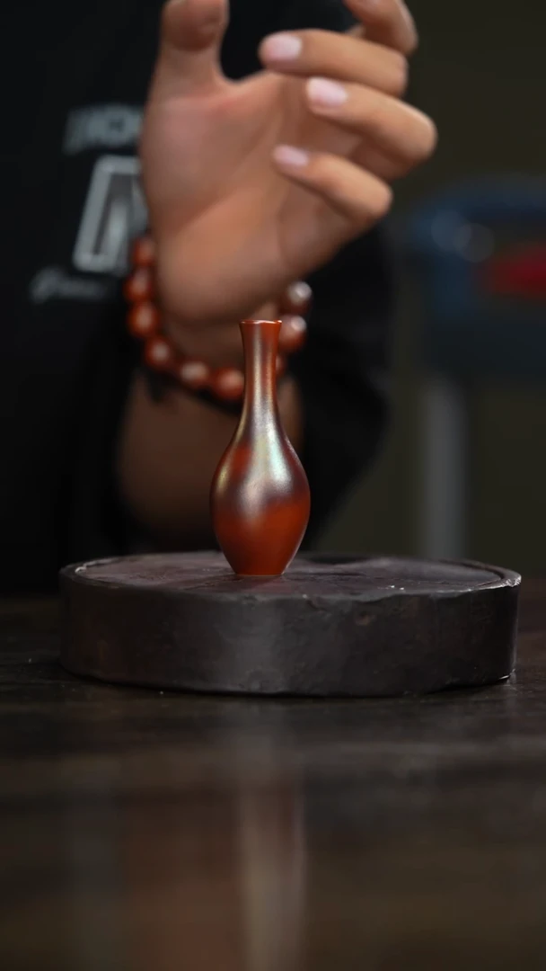 82柴房陶瓷柴烧金玉香瓶