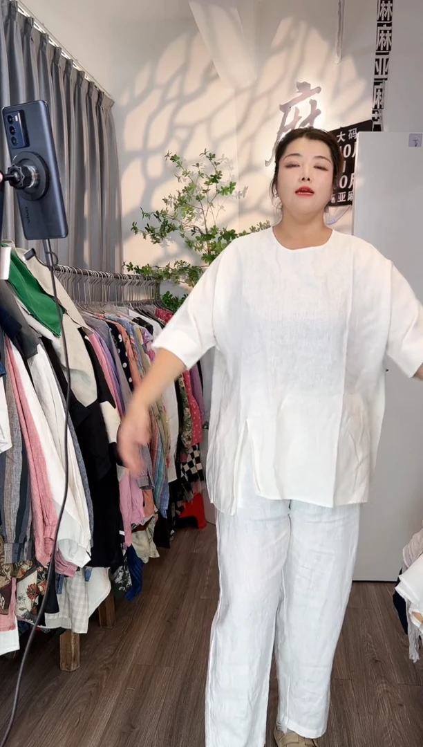 亚麻大码女装上衣裤子