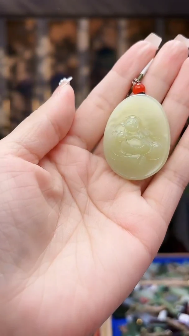 和田玉未镶嵌挂件拍一发一