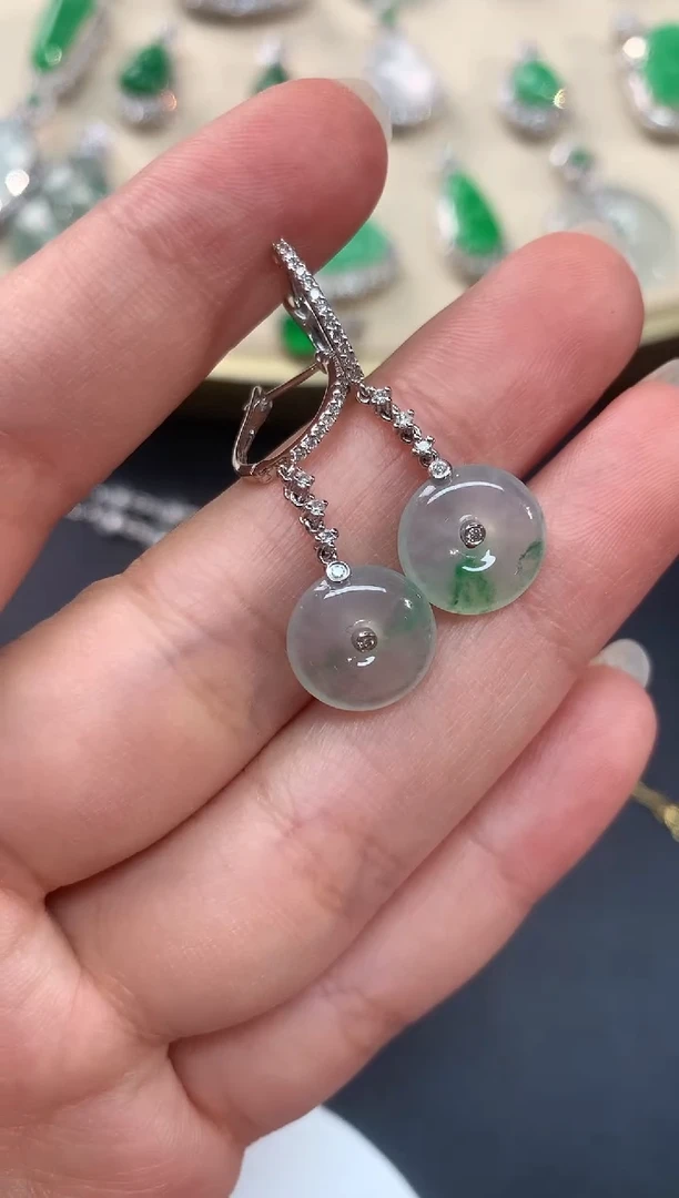 【闪购商品】翡翠耳饰18K金镶嵌耳饰A20|6800