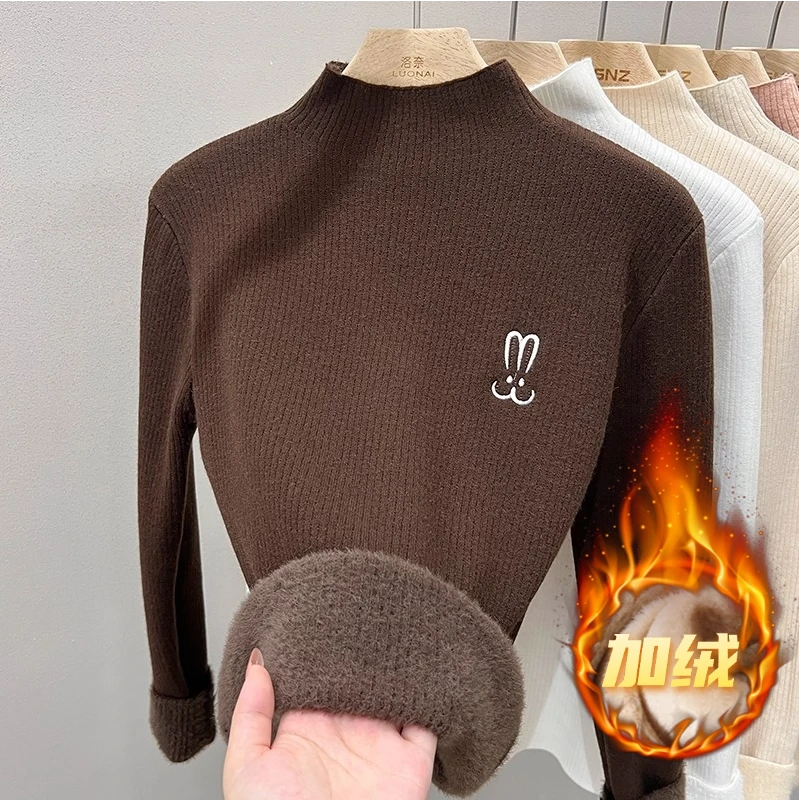 5037加绒加厚百搭显瘦气质时尚显瘦宽松毛衣秋冬