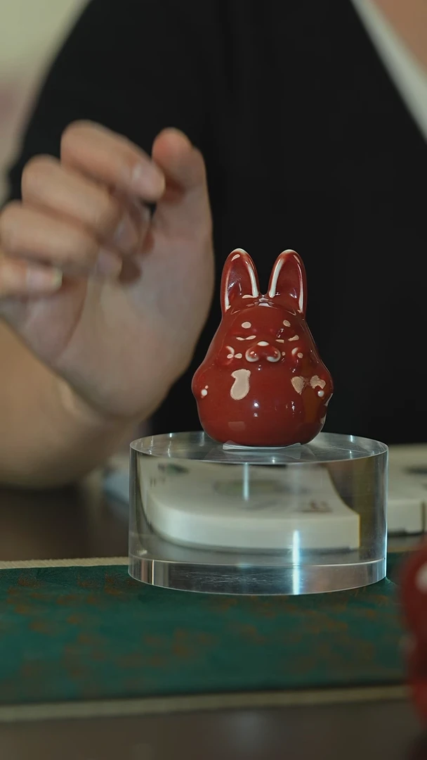 盖碗耕道堂六一摆件专场小兔子摆件