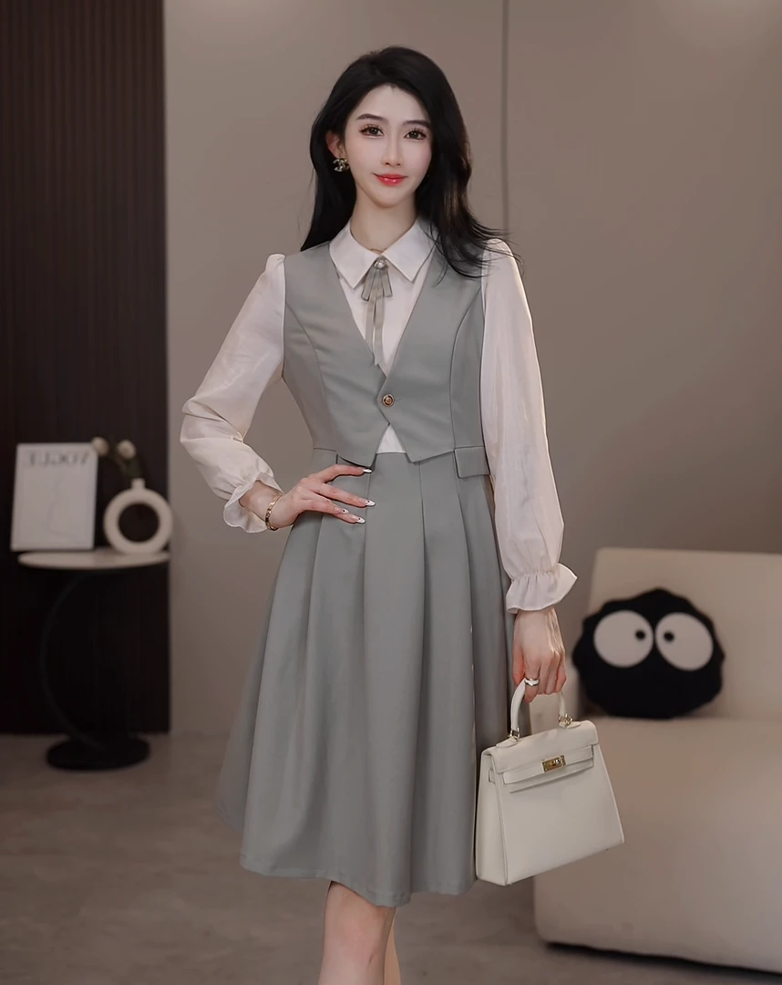 【阿紫专属】A-1181春季新款高级感时尚修身气质显瘦女装连衣裙