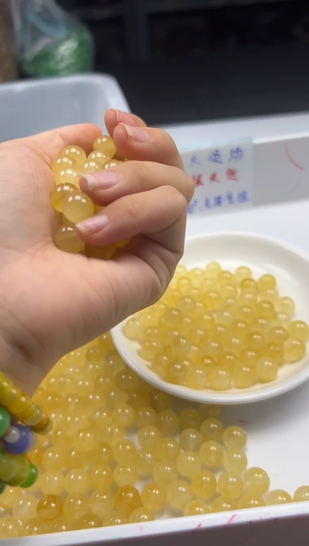 未镶嵌颈饰碧玺w2938金丝雀碧玺10mm*20颗