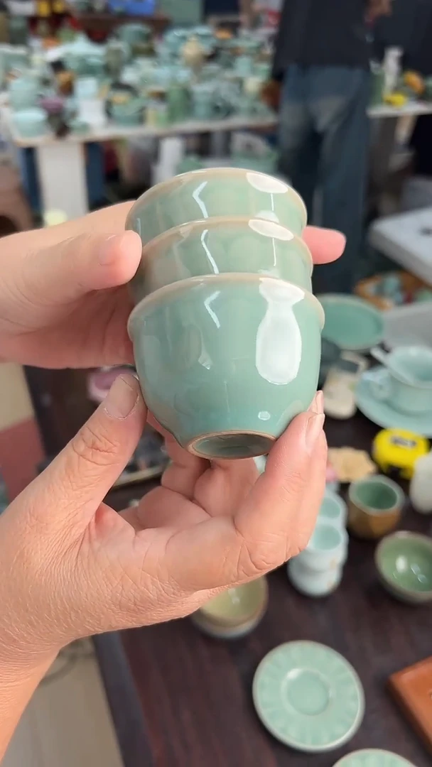 龙泉云间青瓷小米茶器