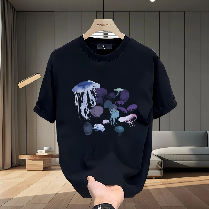 男士重磅棉短袖T恤青年男女款夏季潮牌休闲透气宽松圆领印花短袖