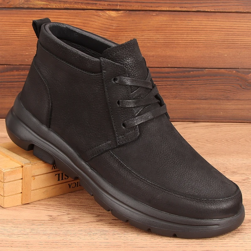 EAEOVNI高帮马丁靴2025秋冬新款复古磨砂皮商务休闲皮鞋男工装靴