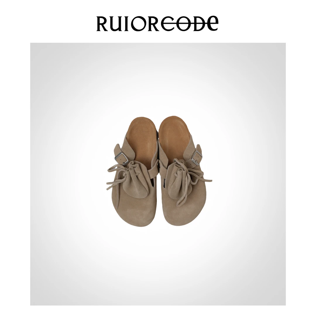 【RUIORCODE】反绒可拆卸小口袋包头穆勒拖  理性消费@@