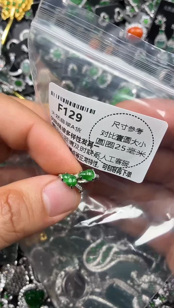 颈饰未镶嵌翡翠F129耳扣