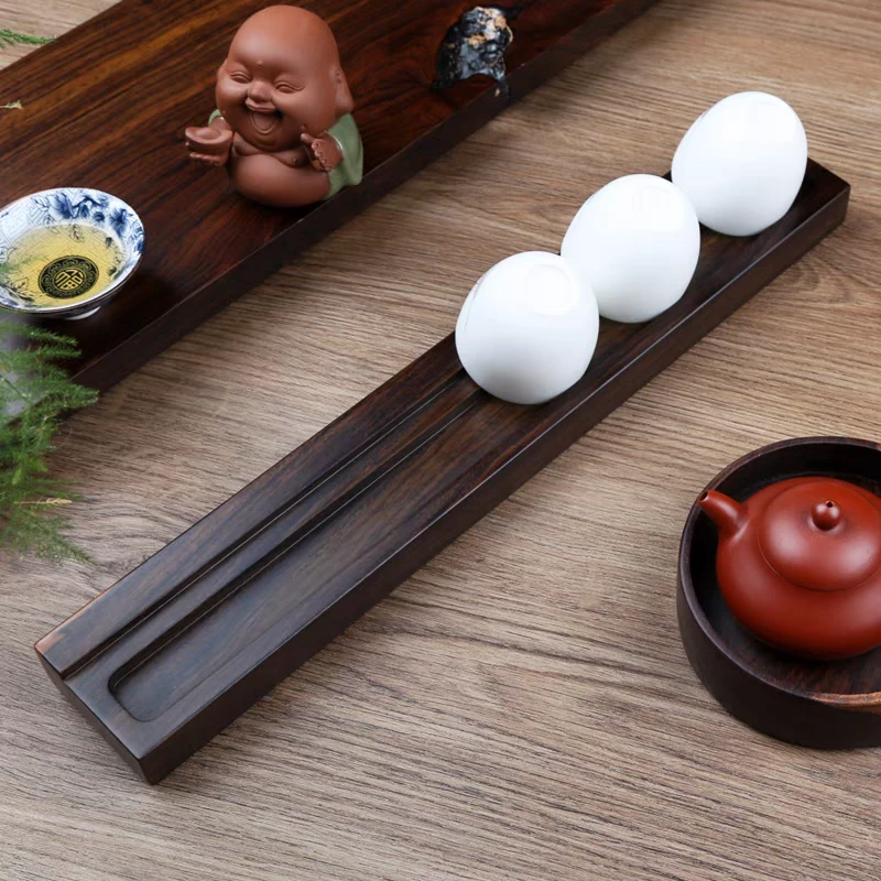 黑檀木茶杯架沥水收纳中式茶道配件家用茶具杯托架子