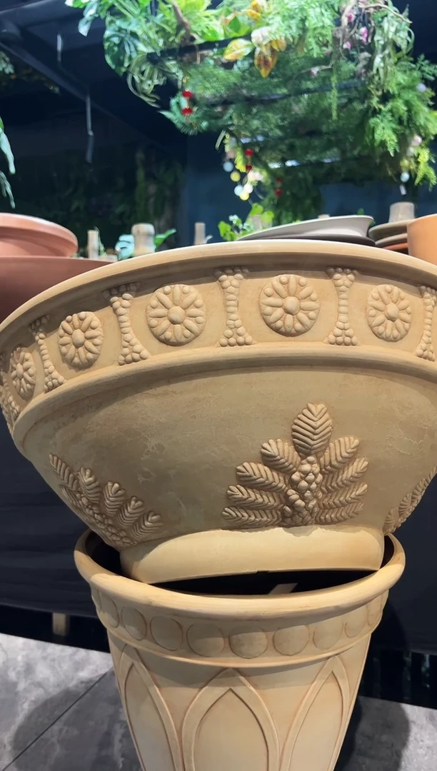 60*25/09G60象牙白超大号碗莲盆外贸尾单