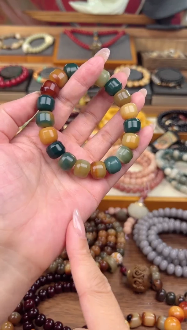 【闪购商品】菩提根/象牙果手串森林汉堡珠单圈