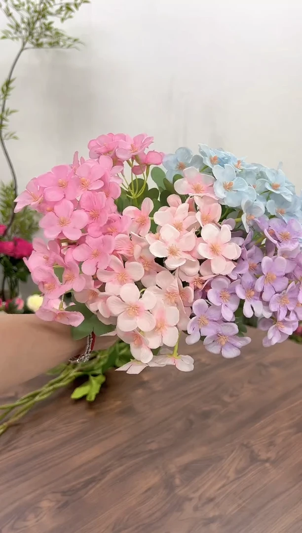 4枝混色绣球花花