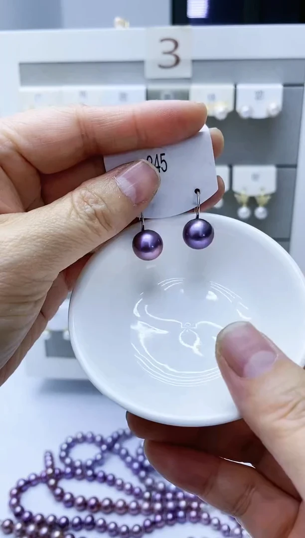 【闪购商品】淡水珍珠耳饰银S925镶嵌345