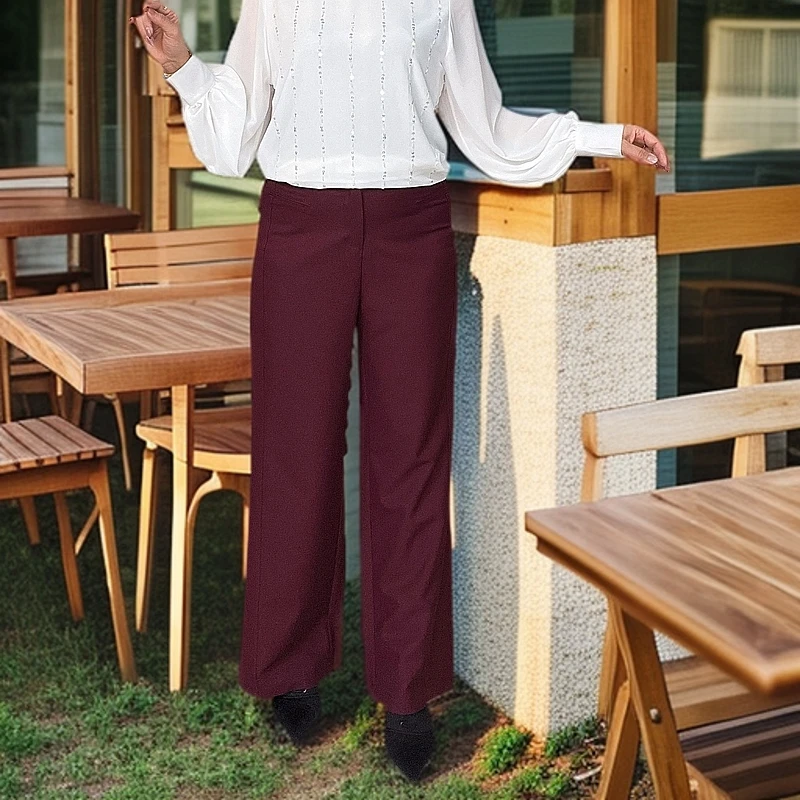 新款休闲阔腿裤高腰垂感百搭女休闲直筒长裤#338
