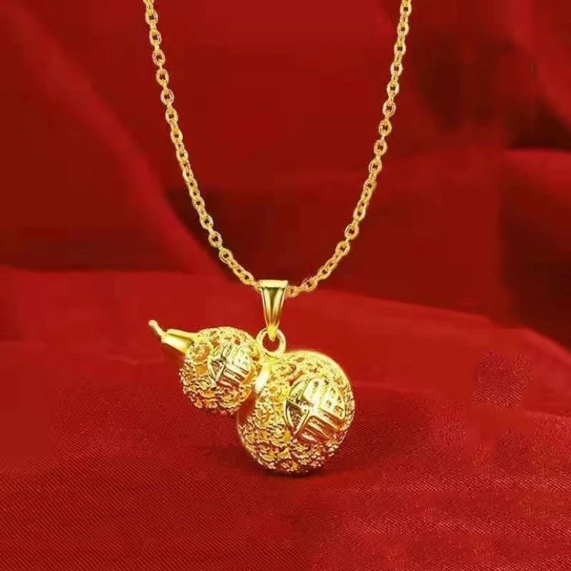 【粉丝专属】精致镂空设计立体福字葫芦吊坠项链F1