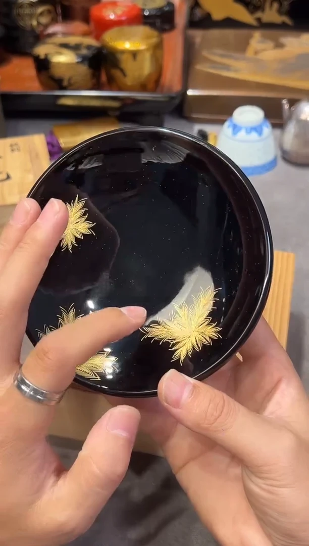 沈金 壶承四片 大漆漆器大漆漆器