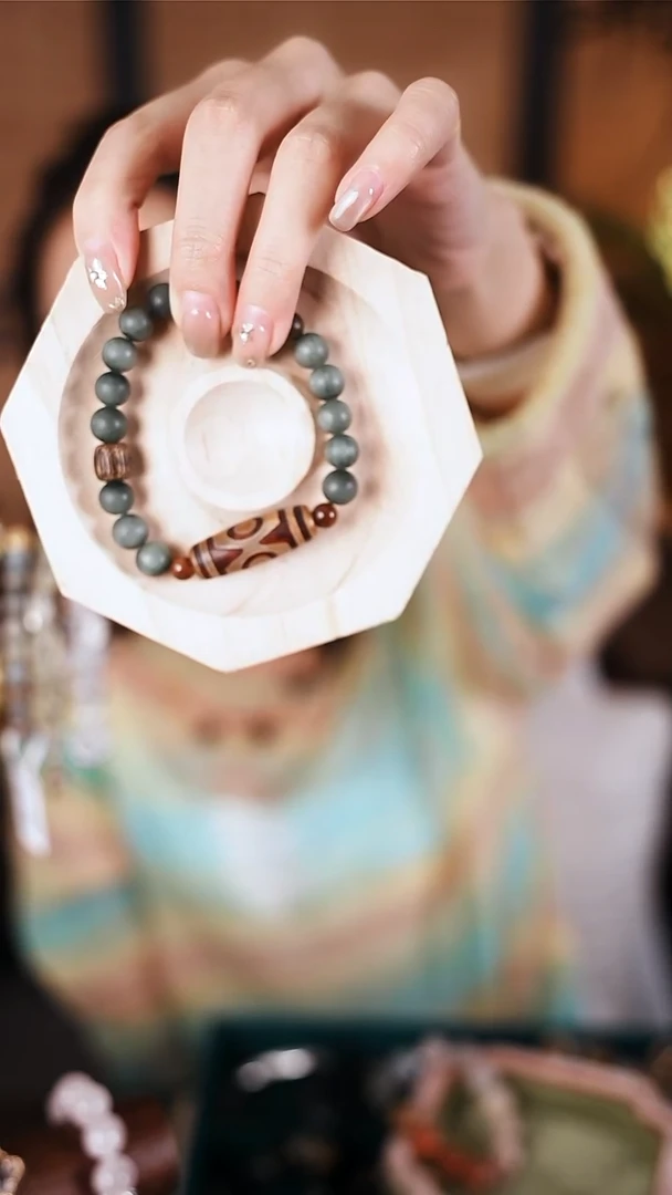 未镶嵌手链烟晶绿兔毛铜发晶手串