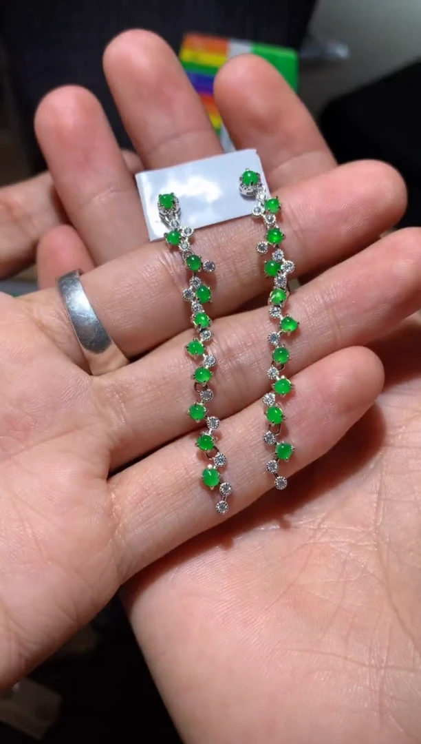 【闪购商品】翡翠耳饰银S925镶嵌 全量