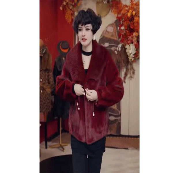 YJ-9826 《红太阳》  时尚气质冬季保暖宽松短款大衣外套