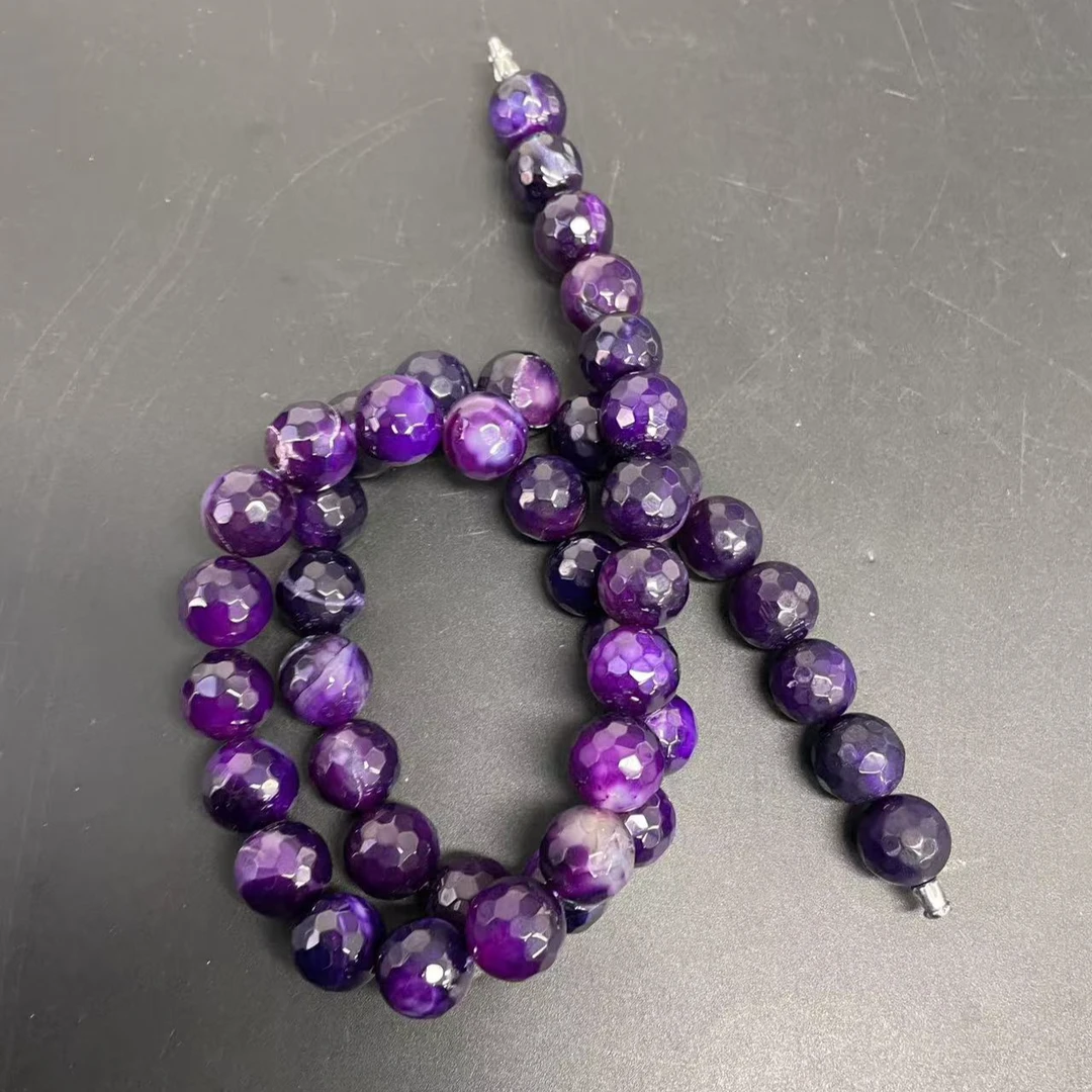 【小杰推荐】冰晶紫龙鳞刻面圆珠项链（多样性发其一）7402