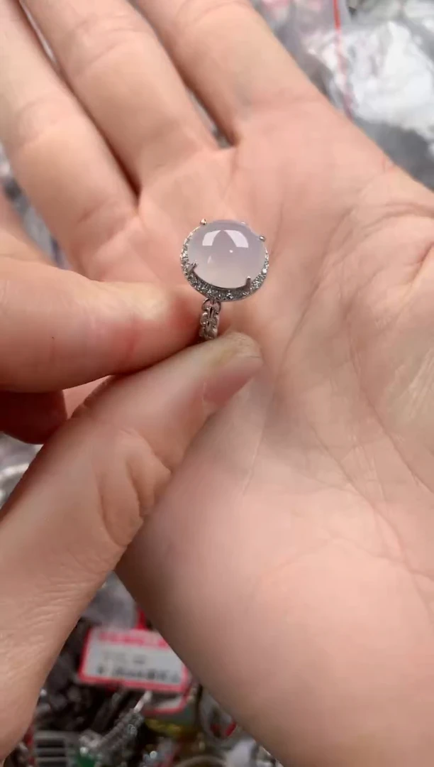 银S925镶嵌戒指翡翠444   8