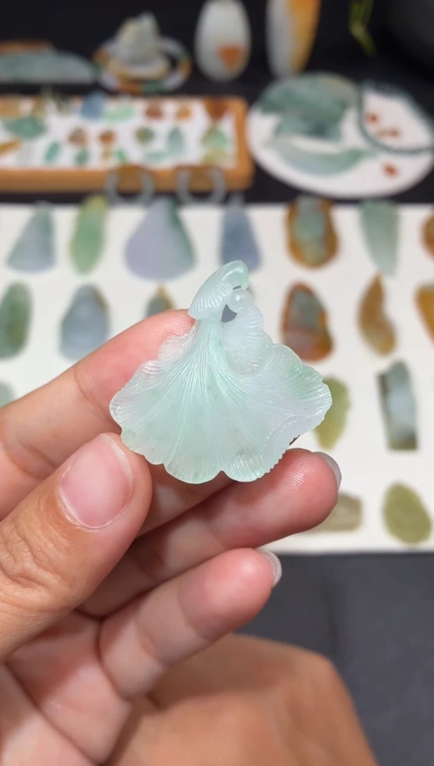 未镶嵌定制翡翠银杏叶