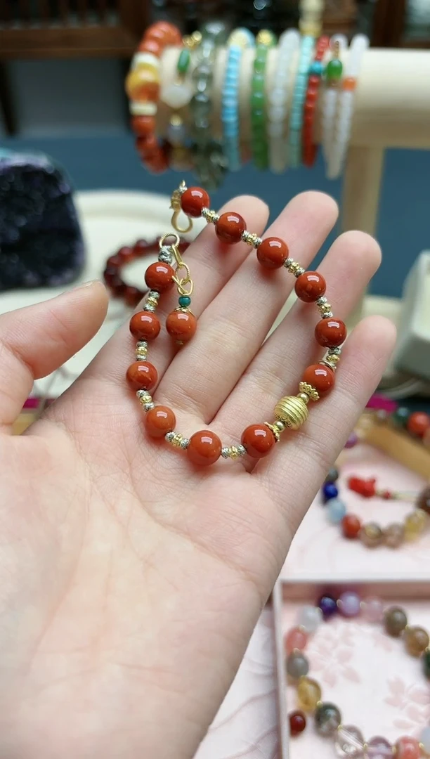 【闪购商品】南红玛瑙手链银S925镶嵌南红手链*1 DN