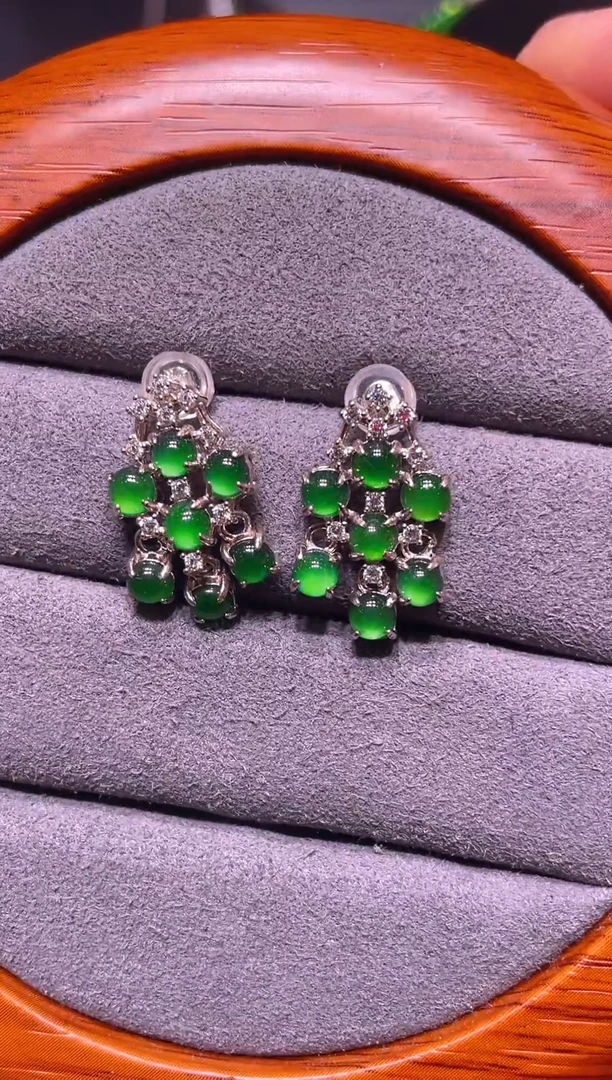 吊坠(不含链)银S925镶嵌翡翠天然A货翡翠