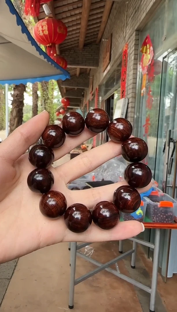 手串/手链黄花梨/降香黄檀2.0紫油梨顺纹带水波土埋老料