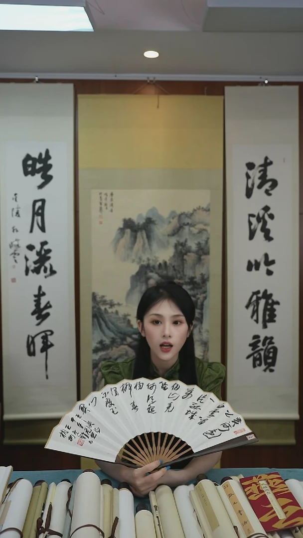 书法王老师《书法扇面》