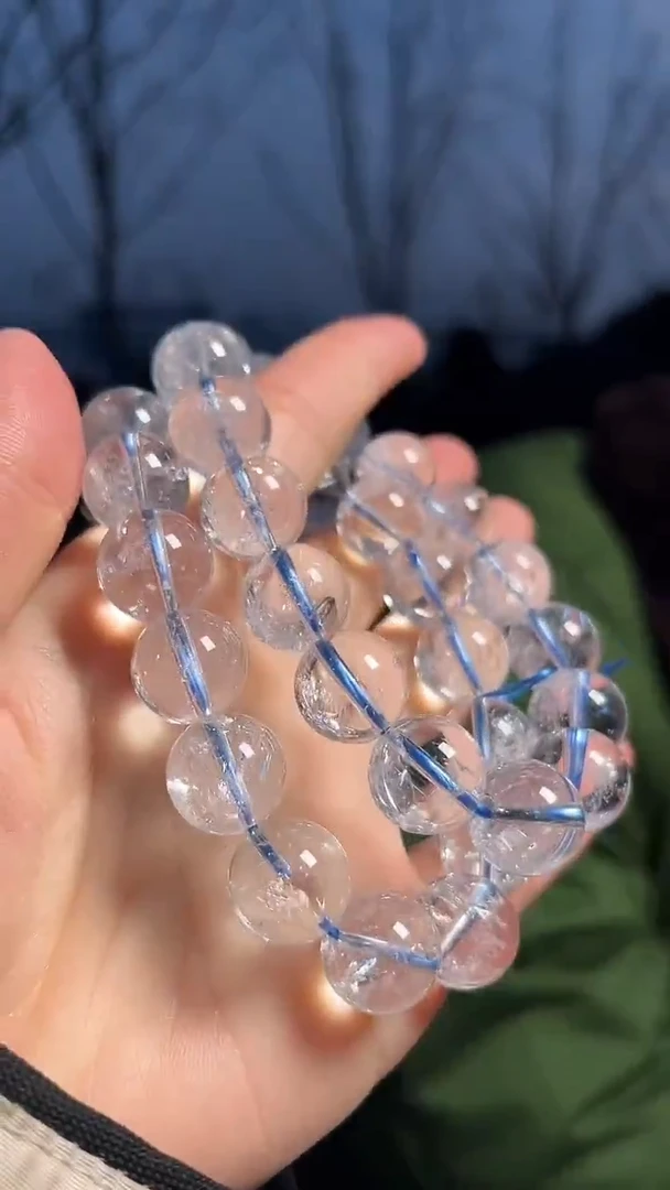 【闪购商品】水晶手链未镶嵌天然白阿赛手串多样性发一14mm