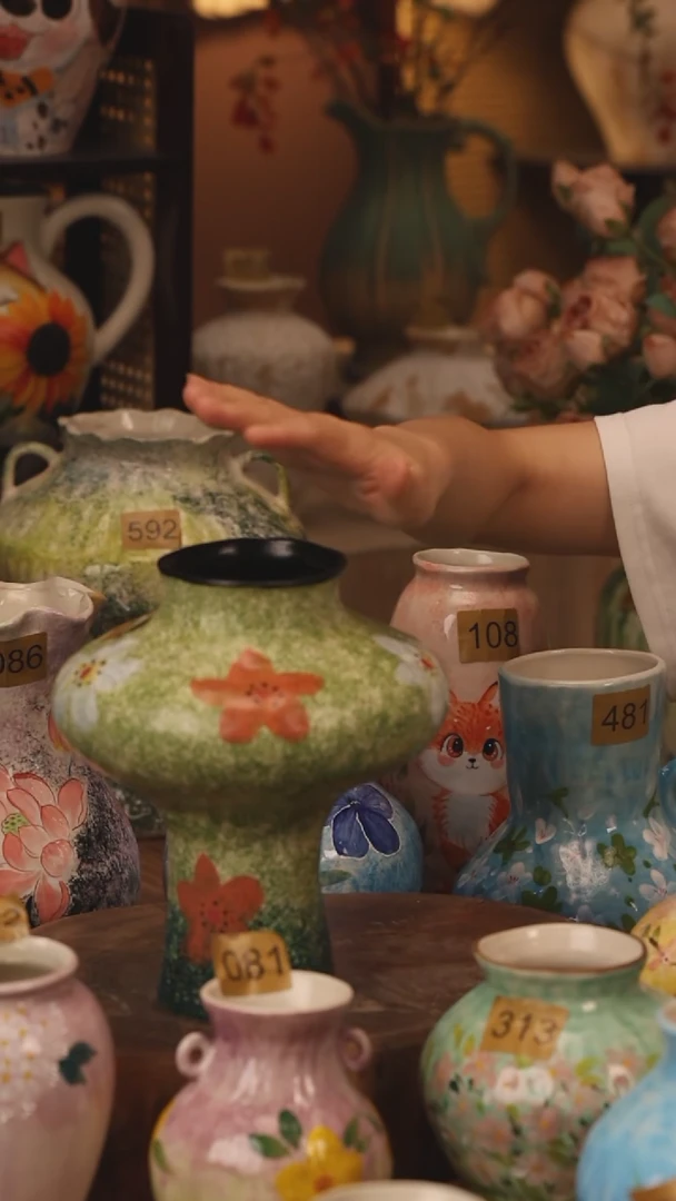 陶瓷515景德镇设计师手作花器摆件侘寂风