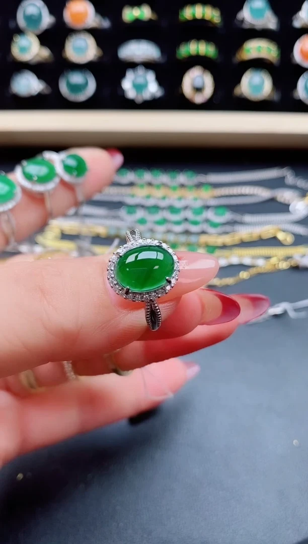 【闪购商品】翡翠戒指银S925镶嵌80550