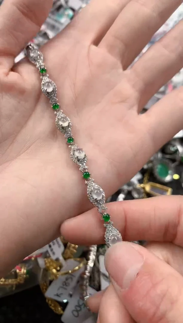 银S925镶嵌戒指翡翠444----1