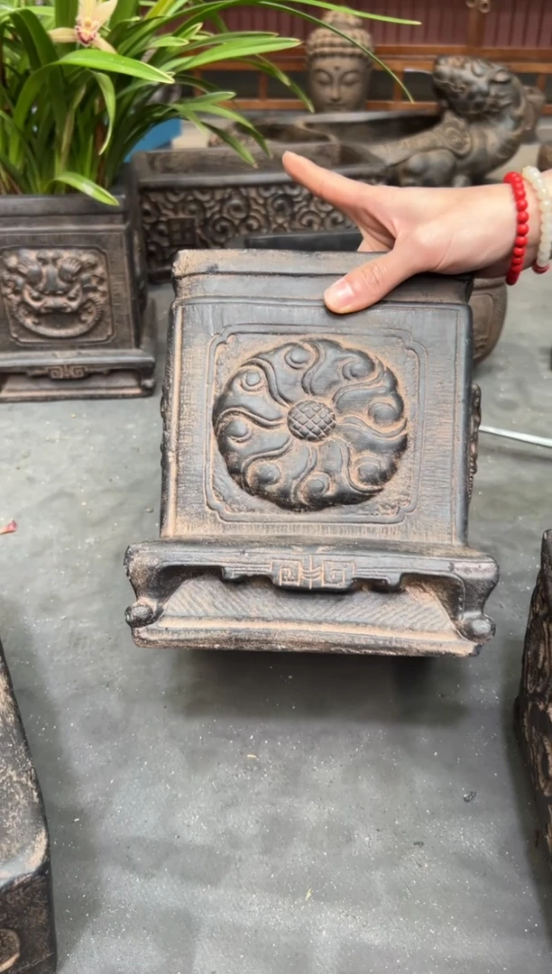 陶土【火山泥】虎头方墩