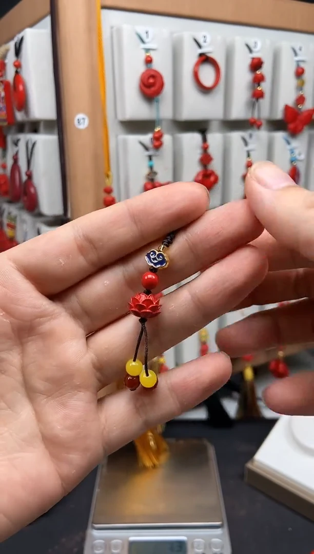 天然辰砂朱砂手机挂