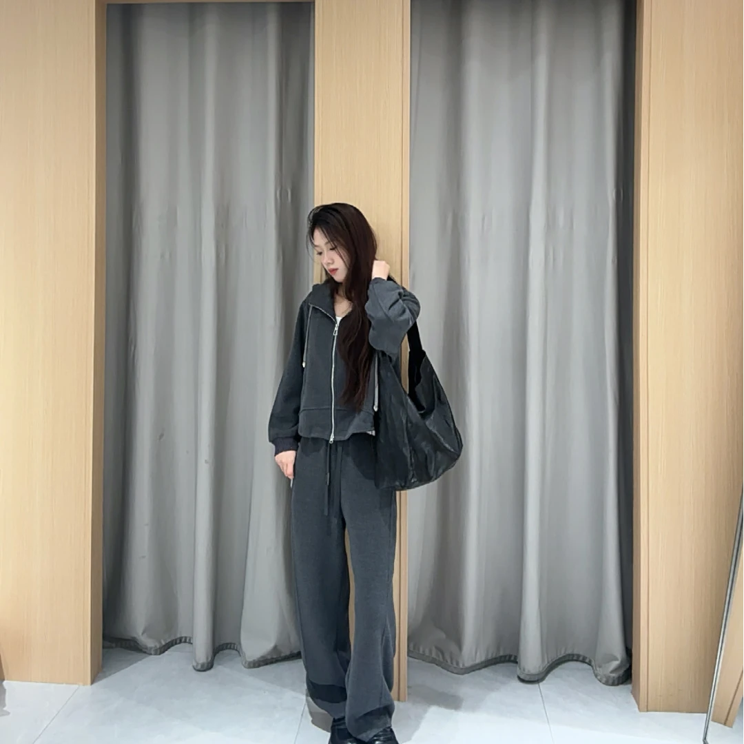 【商场品质】韩系随性松弛感 休闲连帽舒适气质套装 ZYJ 5610