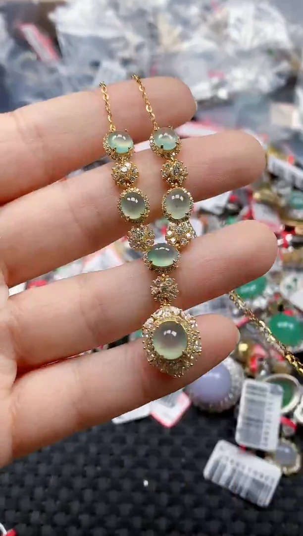 银S925镶嵌戒指翡翠天然A货缅甸翡翠