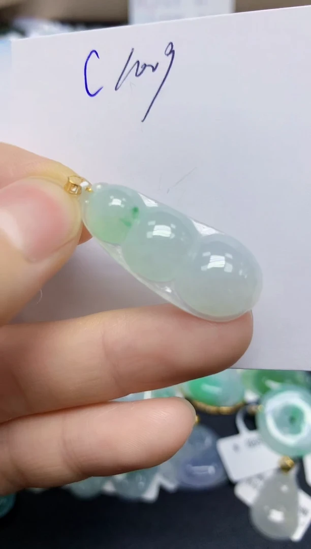 颈饰18K金镶嵌翡翠天然缅甸翡翠A货翡翠百元以上9元证书费自理