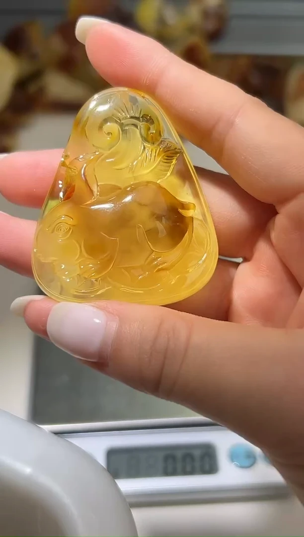 裸石琥珀未镶嵌琥珀蜜蜡吊坠