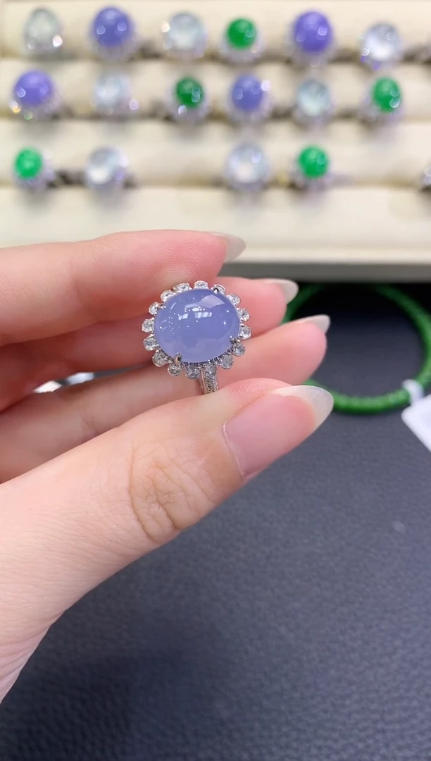 翡翠戒指18K金镶嵌春日珠宝 C130